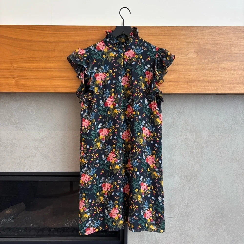 Madewell x No.6 Silk Beacon Dress in Garden Bouquet, Size 0